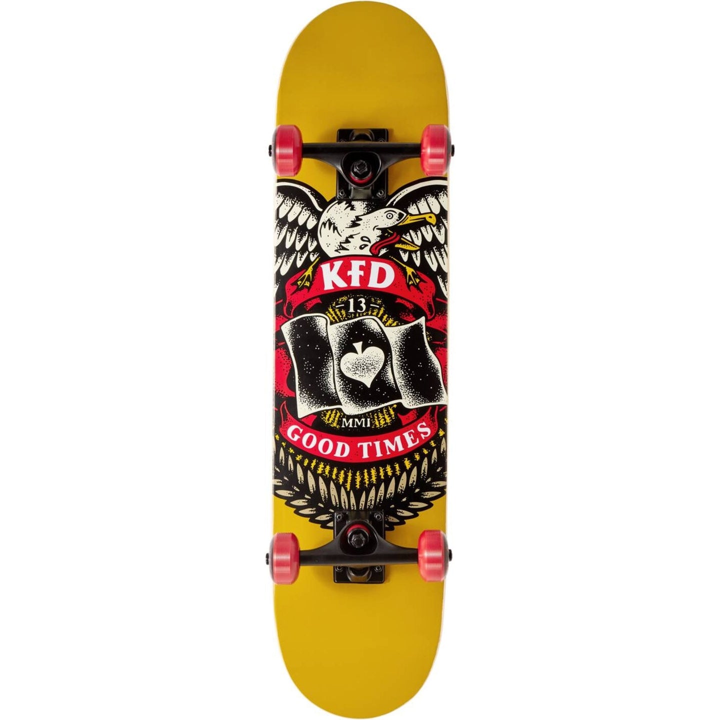 KFD Young Gunz Skateboard Komplettboard - Bagde Yellow-ScootWorld.de